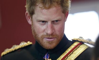 El príncipe Enrique de Inglaterra, en un acto oficial este lunes.