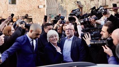 Momento de la detención de Clara Ponsatí, el martes.