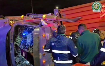 Incidente vial en Bogotá, Colombia. 