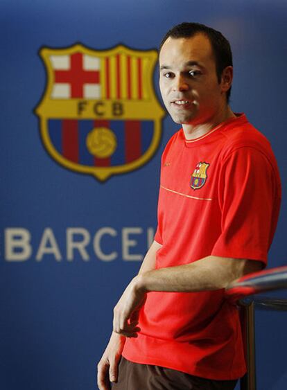 Andrés Iniesta, en una pausa durante la entrevista.