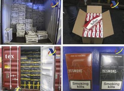 La Agencia Tributaria ha incautado más de un millón de cajetillas de tabaco de contrabando en tres operaciones distintas y que han finalizado todas esta semana