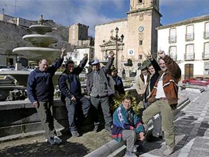 Jornaleros del Sindicato de Obreros del Campo (SOC), en la localidad jiennense de Jódar.