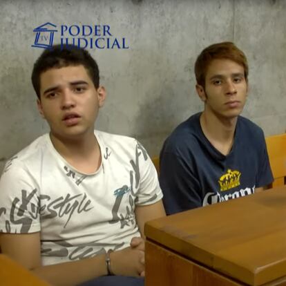 Los detenidos por el asesinato del carabinero Daniel Palma: Ovimarlixion Josué Garcés Briceño y Luis Alberto Lugo Machado.