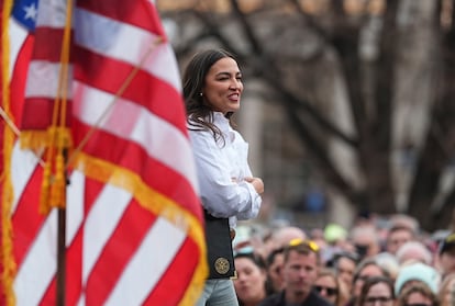 Alexandria Ocasio-Cortez, demócrata miembro de la Cámara de Representantes por Nueva York, en Denver, el 21 de abril 2025.