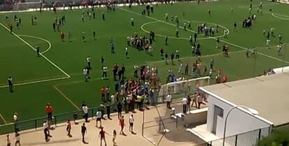 Captura del v&iacute;deo que recoge el enfrentamiento en el partido.