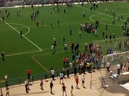 Captura del vídeo que recoge el enfrentamiento en el partido.