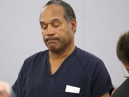 O. J. Simpson, durante la lectura del fallo, el viernes en Las Vegas.