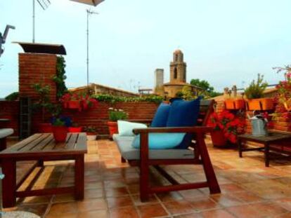 Terraza de Casa Matilda, en Corça (Girona).