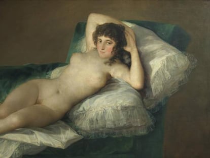 La maja desnuda, de Goya, una de las láminas más vendidas.