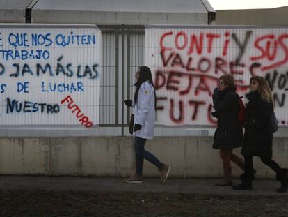 Jornada de huelga convocada el pasado 15 de enero por los trabajadores de Continental Automative en Rubí (Barcelona).