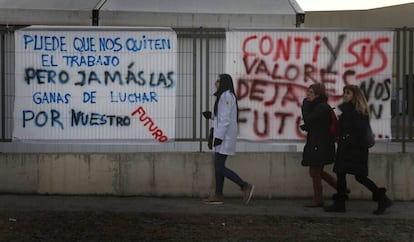 Jornada de huelga convocada el pasado 15 de enero por los trabajadores de Continental Automative en Rubí (Barcelona).