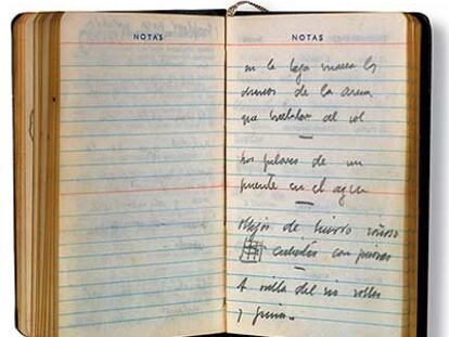 Cuaderno de notas del escritor.