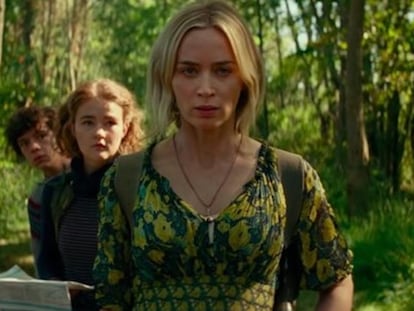 Noah Jupe, Millicent Simmonds y Emily Blunt, en 'Un lugar tranquilo 2'.