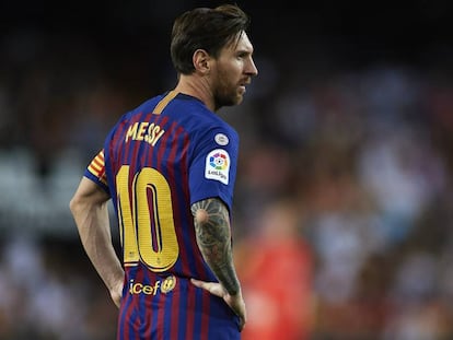 El delantero del FC Barcelona Lionel Messi en Valencia (España) el pasado domingo.