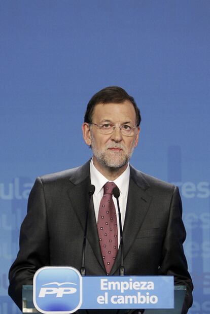 Mariano Rajoy, durante su comparecencia.