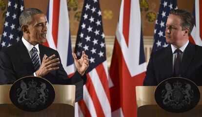El presidente obama y el primer ministro Cameron este viernes. 