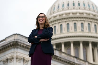 Sarah McBride frente al Capitolio, el 15 de noviembre en Washington.