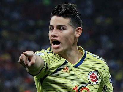 James Rodríguez, durante un partido de la Copa América de Brasil, en 2019.