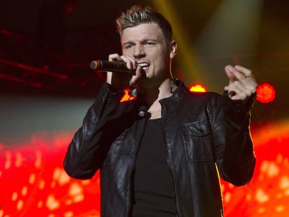 Nick Carter junto a los Backstreet Boys en Madrid en 2014. 