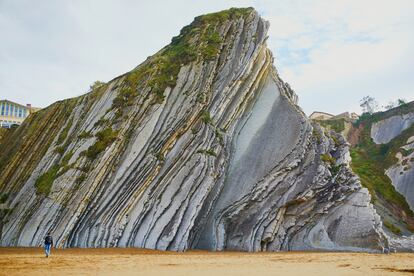 El 'flysch' de Zumaia, ubicado en el geoparque de la Costa Vasca (Gipuzkoa).