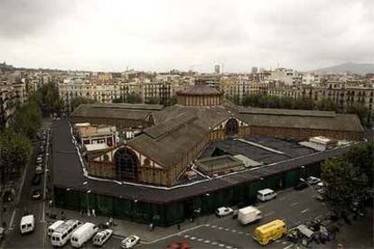 Fotografía aérea del mercado de Sant Antoni.