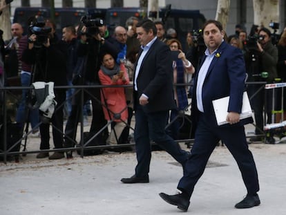 Oriol Junqueras a su llegada a la Audiencia Nacional.