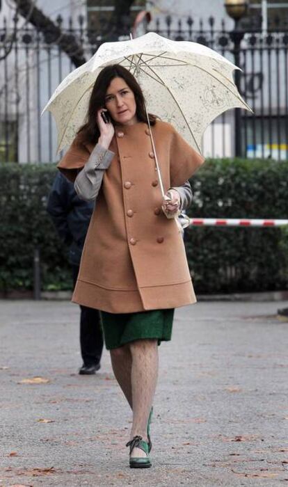 La ministra de Cultura, Ángeles González-Sinde, a su llegada al Congreso de los Diputados en una foto de archivo.