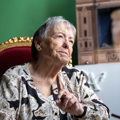 MADRID, 04/06/2024.- La actriz  María Galiana durante la presentación de la obra 'La reina de la belleza de Leenane', dirigida por Juan Echanove,  este martes en el Teatro Infanta Isabel de Madrid. EFE/ Fernando Villar
