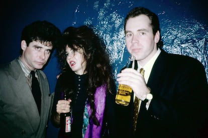 Jay McInerney, Tama Janowitz y Bret Easton Ellis, en Nueva York en torno a 1988.