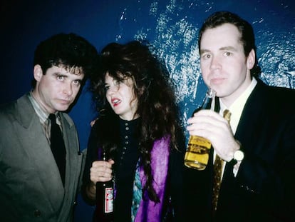 Jay McInerney, Tama Janowitz y Bret Easton Ellis, en Nueva York en torno a 1988.