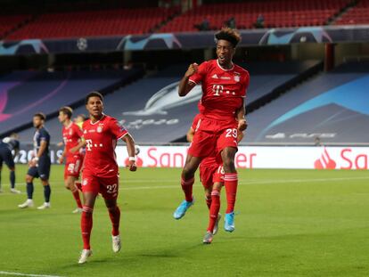 Coman celebra su gol ante el PSG en la última final de la Champions disputada en Lisboa.