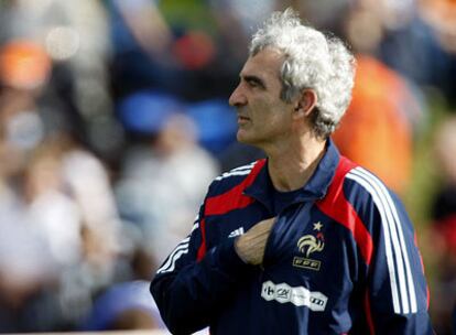 Raymond Domenech, en una sesión preparatoria