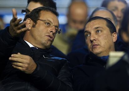 Rosell en el palco del Ciutad de Valencia en su último partido como presidente del FC Barcelona