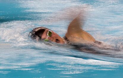 La nadadora neozelandesa, Erika Fairweather, durante la competición de  800m 'Freestyle Heat', en el Natatorium, Parque Olímpico Juvenil durante los Juegos Olímpicos Juveniles, en Buenos Aires (Argentina).