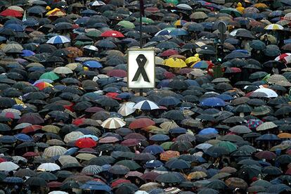 Manifestantes en Madrid contra el atentado del 11-M, en 2004.