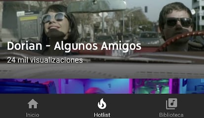 Interfaz de YouTube Music.