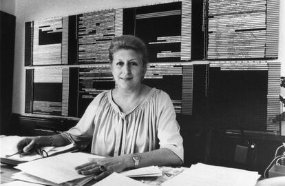 Pilar Olascoaga, la ya fallecida exsecretaria general del Festival de San Sebastian, en una imagen de 1989.