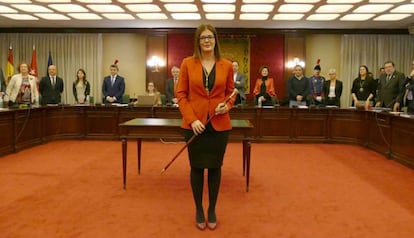 Noelia Posse Gómez, tras acceder al cargo de alcaldesa de Móstoles.