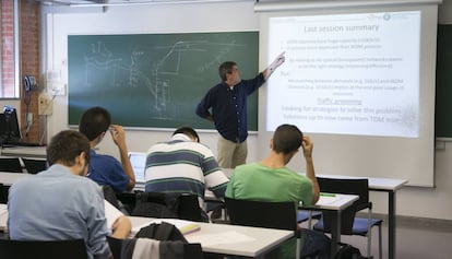 Una clase de la UPC, impartida en inglés.