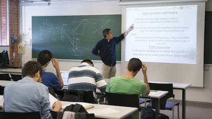 Una clase de la UPC, impartida en inglés.