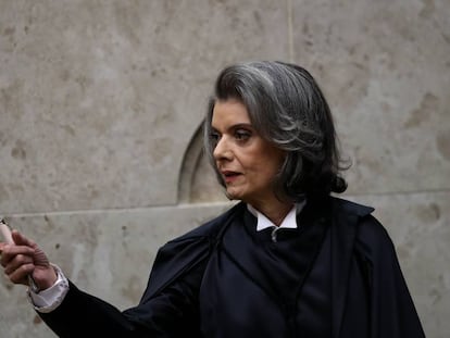 Cármen Lúcia na cerimônia de posse no STF nesta segunda-feira.