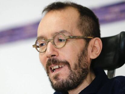 Pablo Echenique, després d'una reunió de la direcció de Podem.