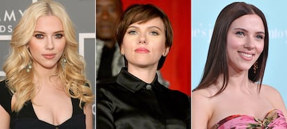 Tres de los llamativos cambios de look de Scarlett Johansson.