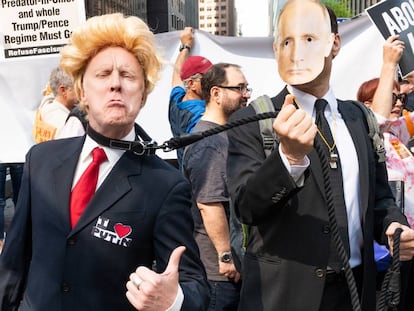 Protesta contra Donald Trump en Nueva York, en mayo de 2018. 