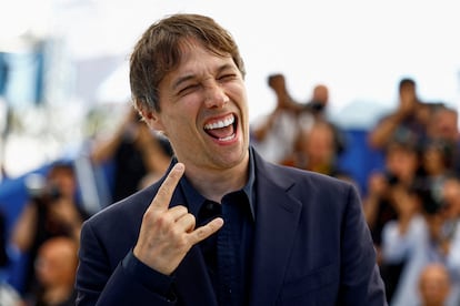 El director Sean Baker, el pasado miércoles en Cannes, en la presentación ante la prensa de 'Anora'.