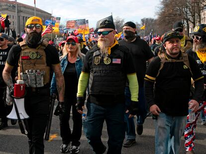 Manifestación de los Proud Boys a favor de Donald Trump en Washington, en diciembre de 2020.