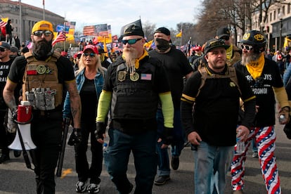 Manifestación de los Proud Boys a favor de Donald Trump en Washington, en diciembre de 2020.