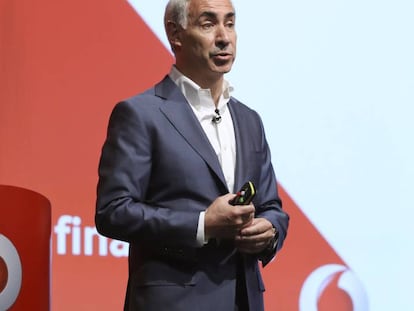 El consejero delegado de Vodafone España, António Coimbra, durante la presentación de los resultados de la empresa.