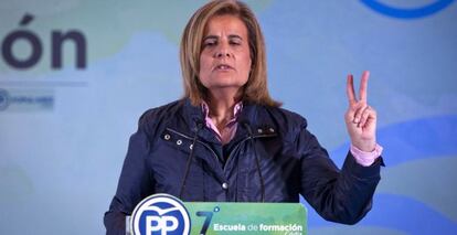 La ministra de Empleo, Fátima Báñez, en un reciente acto público.