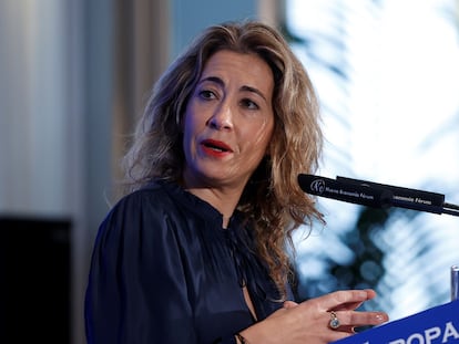 La ministra de Transportes, Movilidad y Agenda Urbana, Raquel Sánchez, en un acto en Madrid la semana pasada.